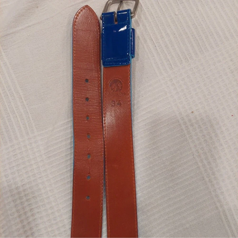 Nokona ShowBelt Custom Leather Baseball Belt Powder Blue Size 34 (Fixed Loop #23